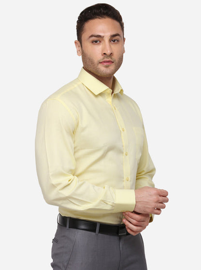 Yellow Solid Regular Fit Formal Shirt | JadeBlue
