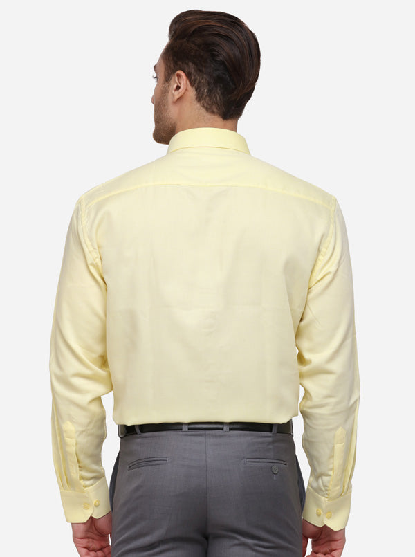 Yellow Solid Regular Fit Formal Shirt | JadeBlue