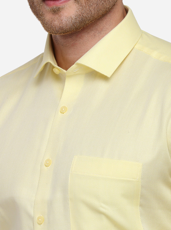 Yellow Solid Regular Fit Formal Shirt | JadeBlue