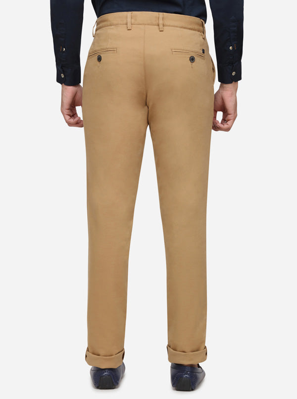 Khaki Solid Uno Fit Casual Trouser | JadeBlue Sport