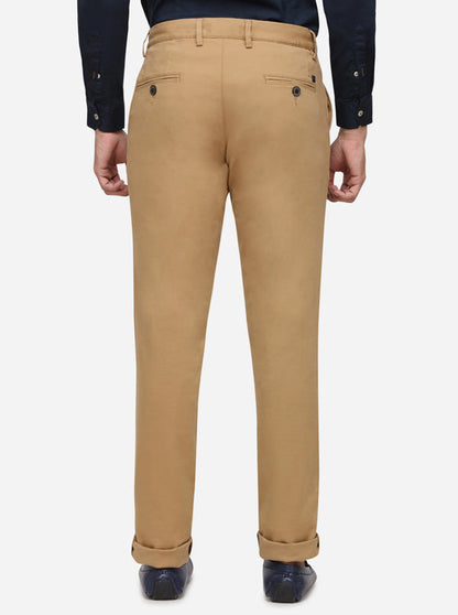 Khaki Solid Uno Fit Casual Trouser | JadeBlue Sport