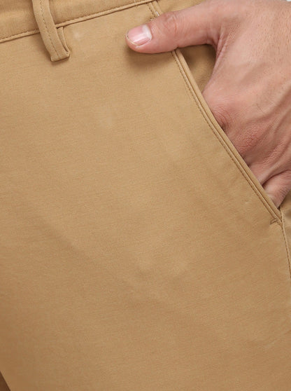Khaki Solid Uno Fit Casual Trouser | JadeBlue Sport
