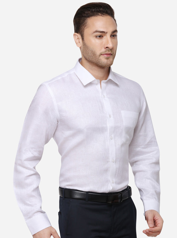 White Dobby Regular Fit Formal Shirt | JadeBlue