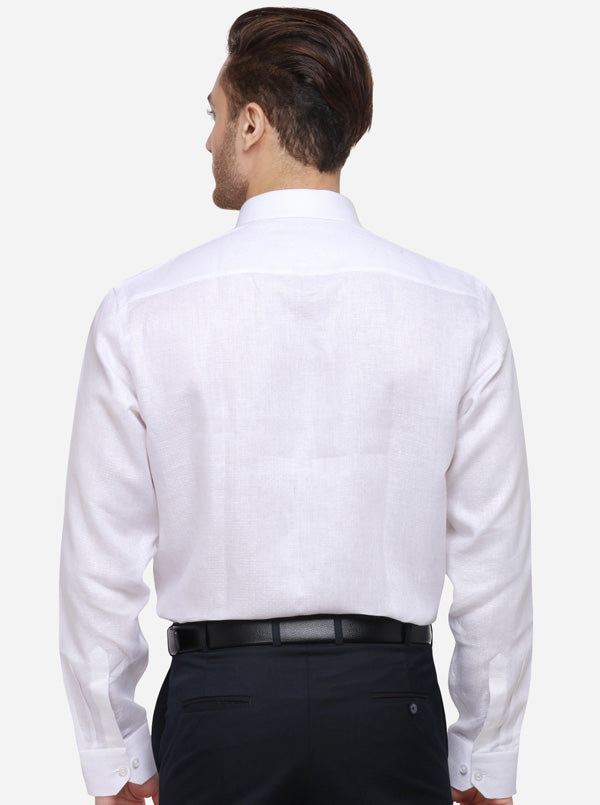 White Dobby Regular Fit Formal Shirt | JadeBlue