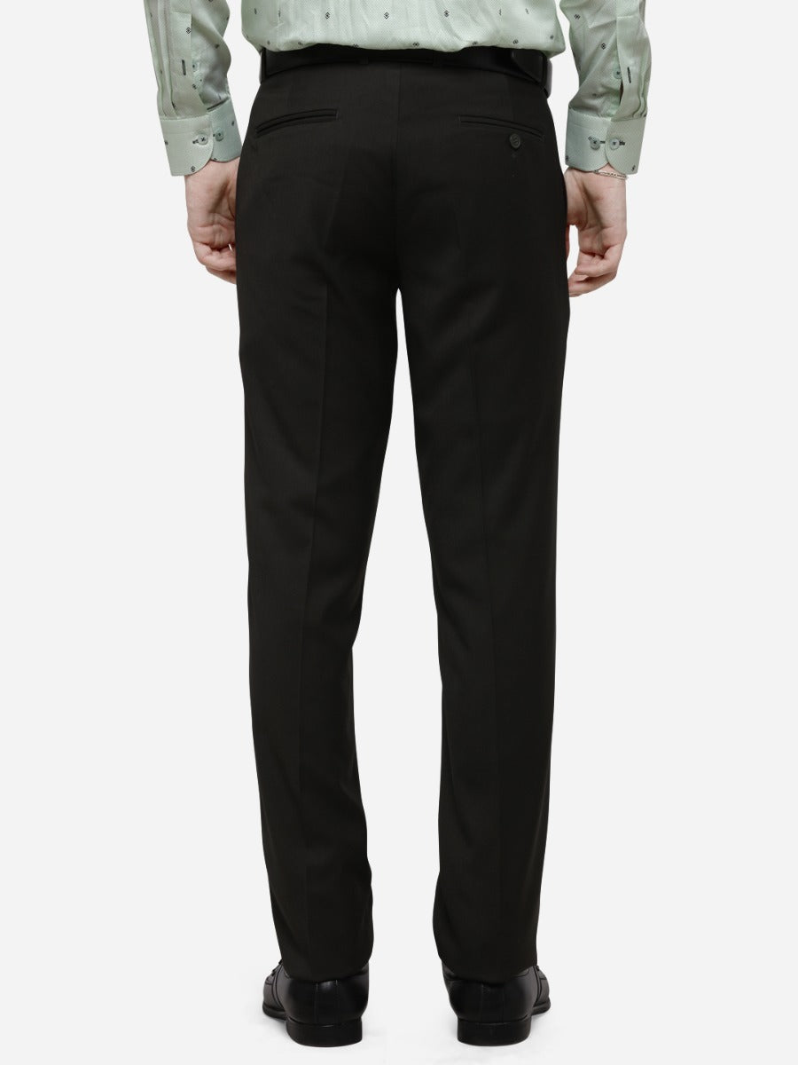 Mahendi Solid Slim Fit Formal Trouser | Metal