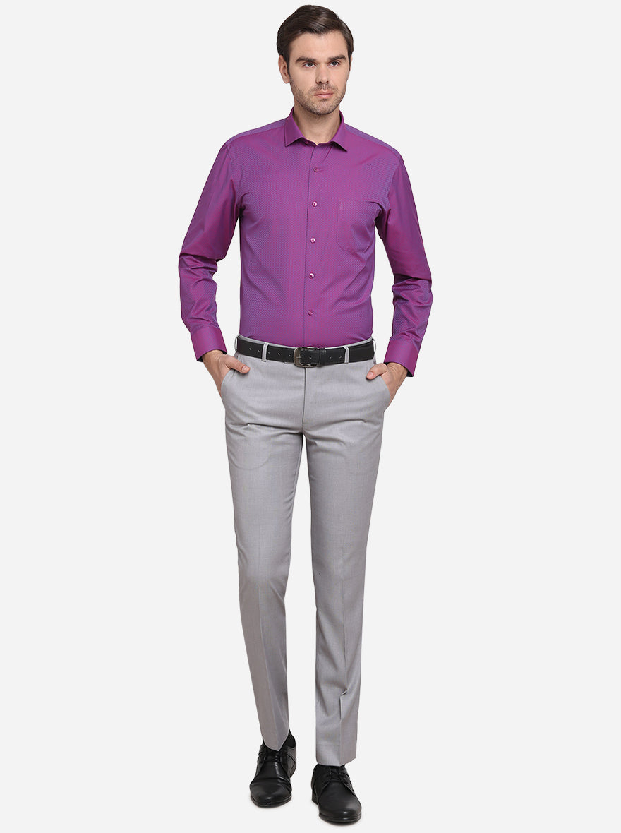 Orchid Pink Dobby Regular Fit Formal Shirt  | Greenfibre