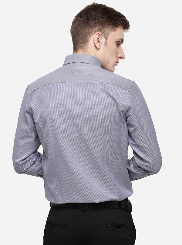 Blue Striped Slim Fit Formal Shirt | JadeBlue