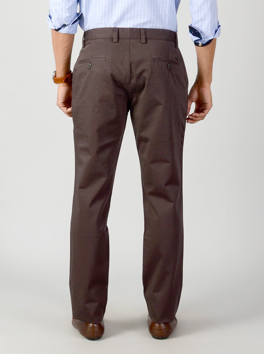 Dark Grey Self Textured Slim Fit Casual Trouser | JB Sport