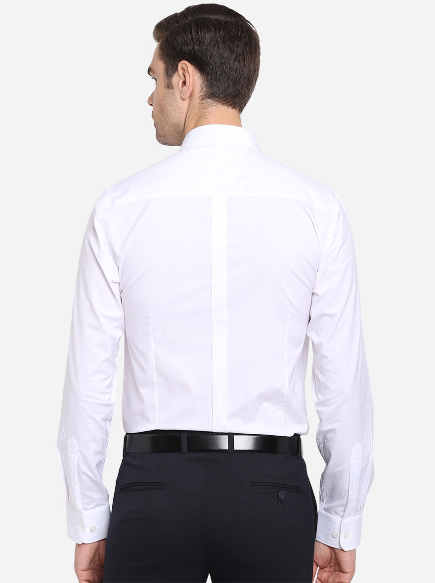 White Solid Slim Fit Formal Shirt | JadeBlue