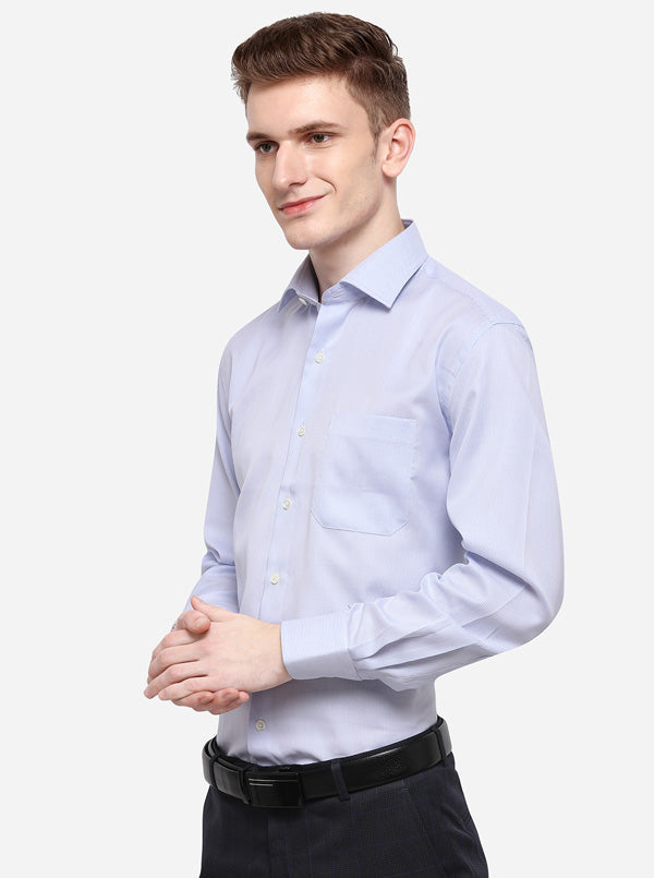 Sky Blue Dobby Regular Fit Formal Shirt | JadeBlue