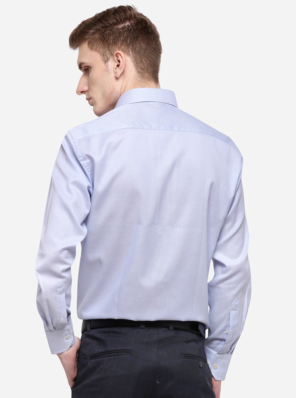 Sky Blue Dobby Regular Fit Formal Shirt | JadeBlue