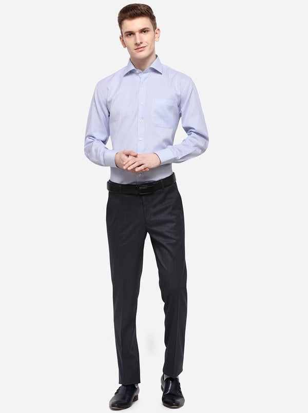 Sky Blue Dobby Regular Fit Formal Shirt | JadeBlue