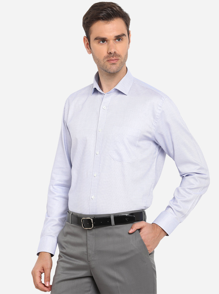 Sky Blue Dobby Regular Fit Formal Shirt | JadeBlue