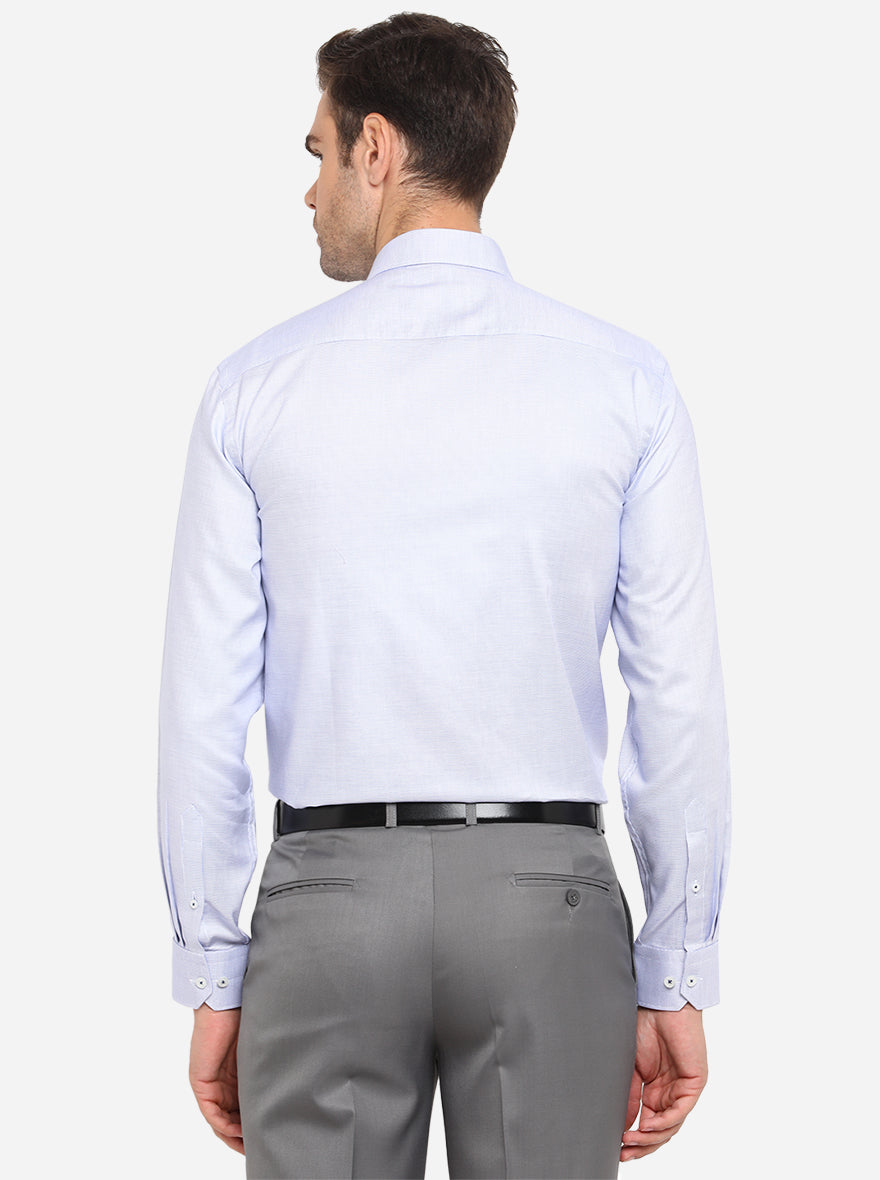 Sky Blue Dobby Regular Fit Formal Shirt | JadeBlue