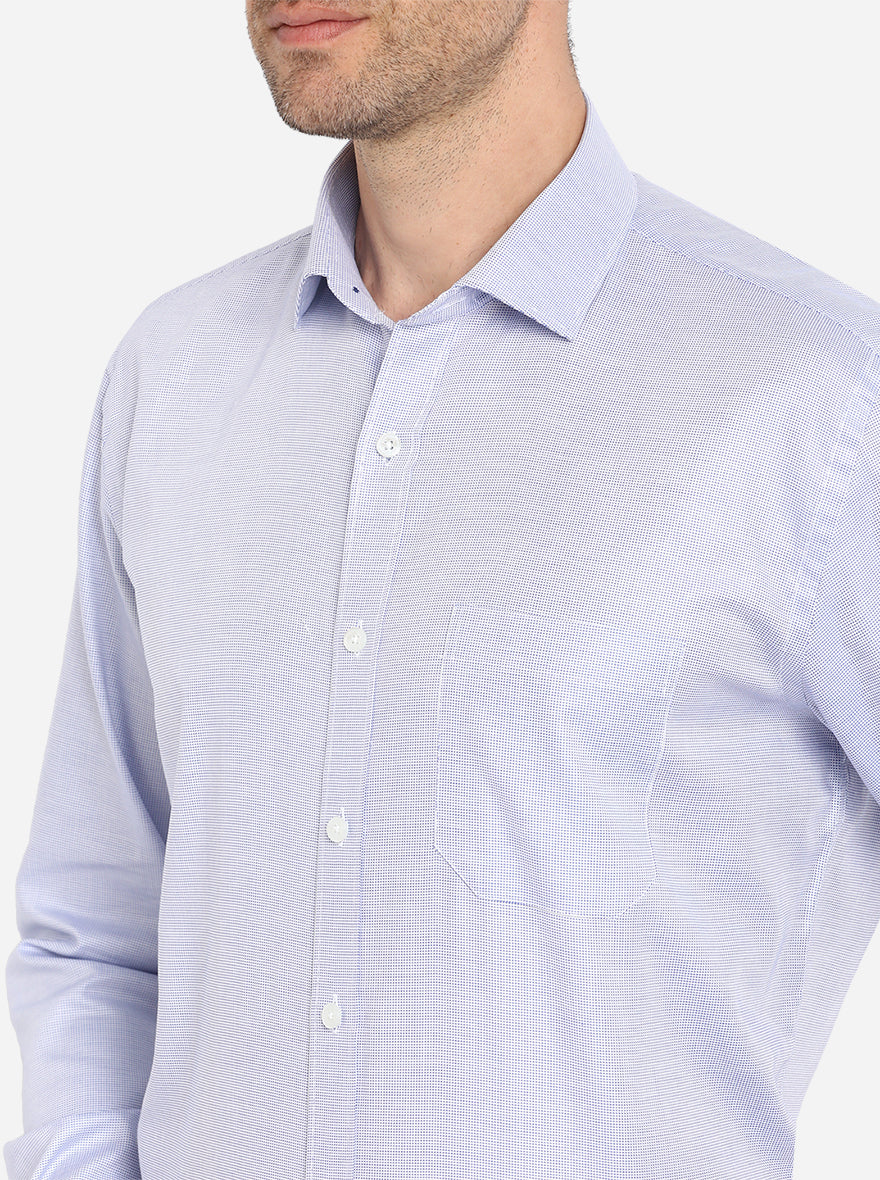 Sky Blue Dobby Regular Fit Formal Shirt | JadeBlue