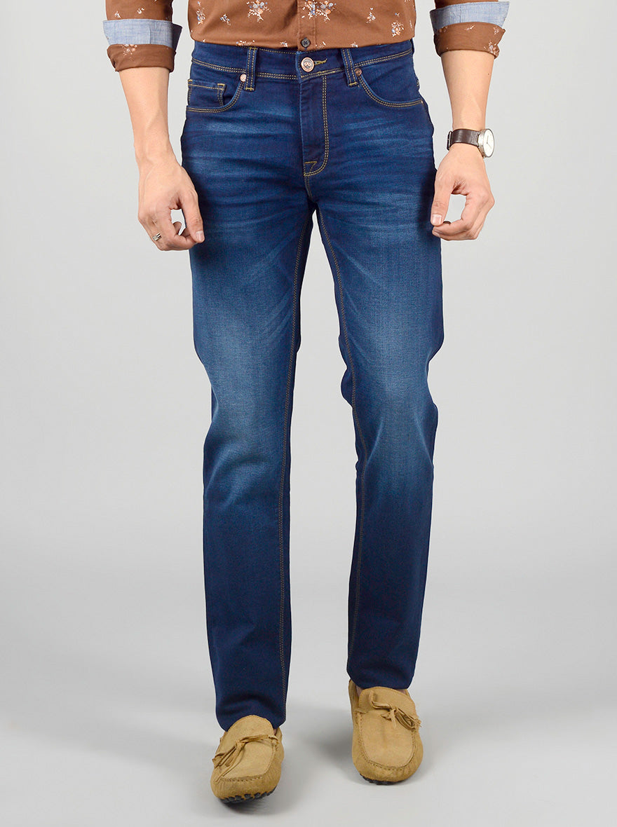 Night Blue Washed Slim Fit Jeans | JB Sport