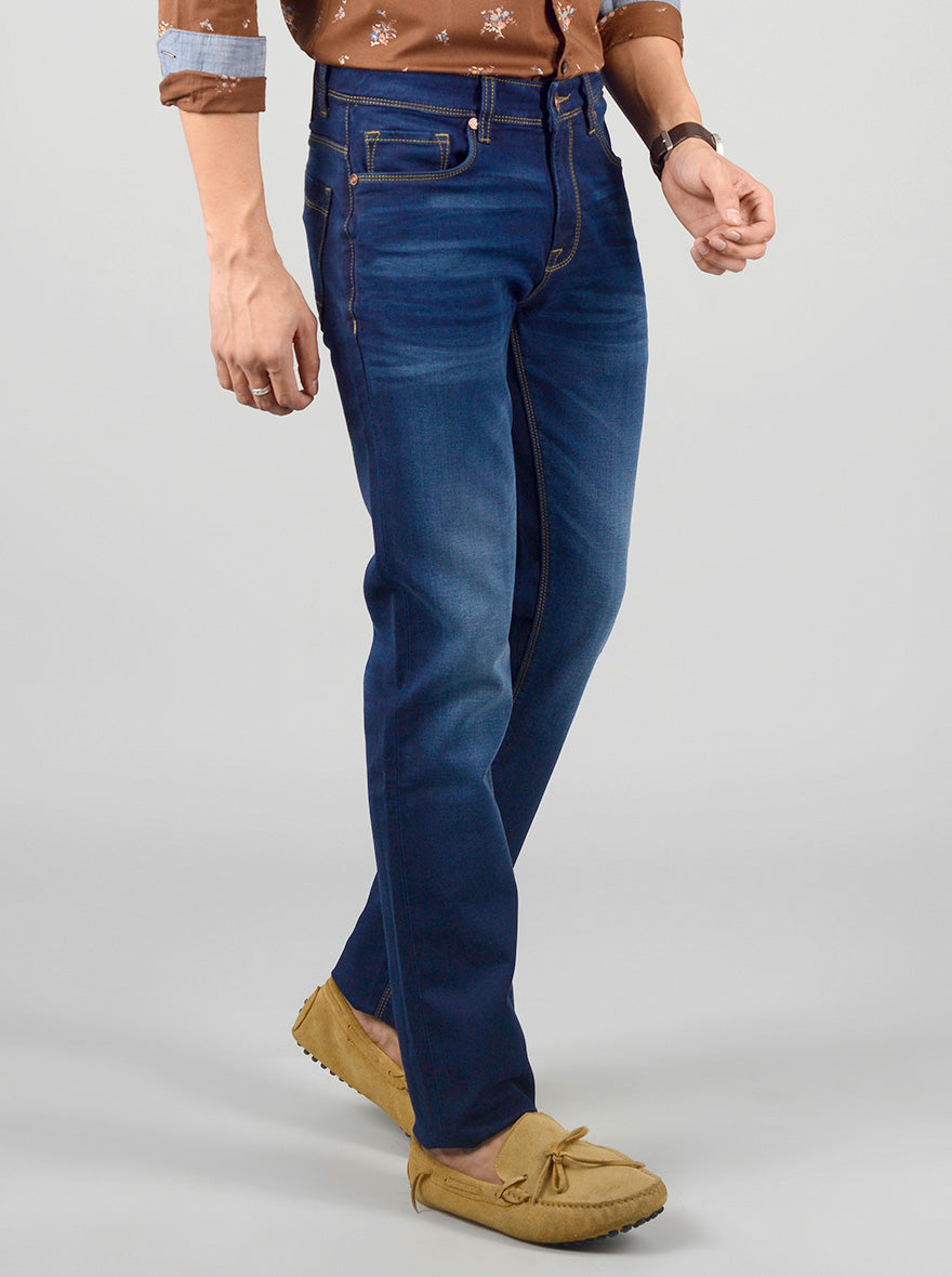 Night Blue Washed Slim Fit Jeans | JB Sport