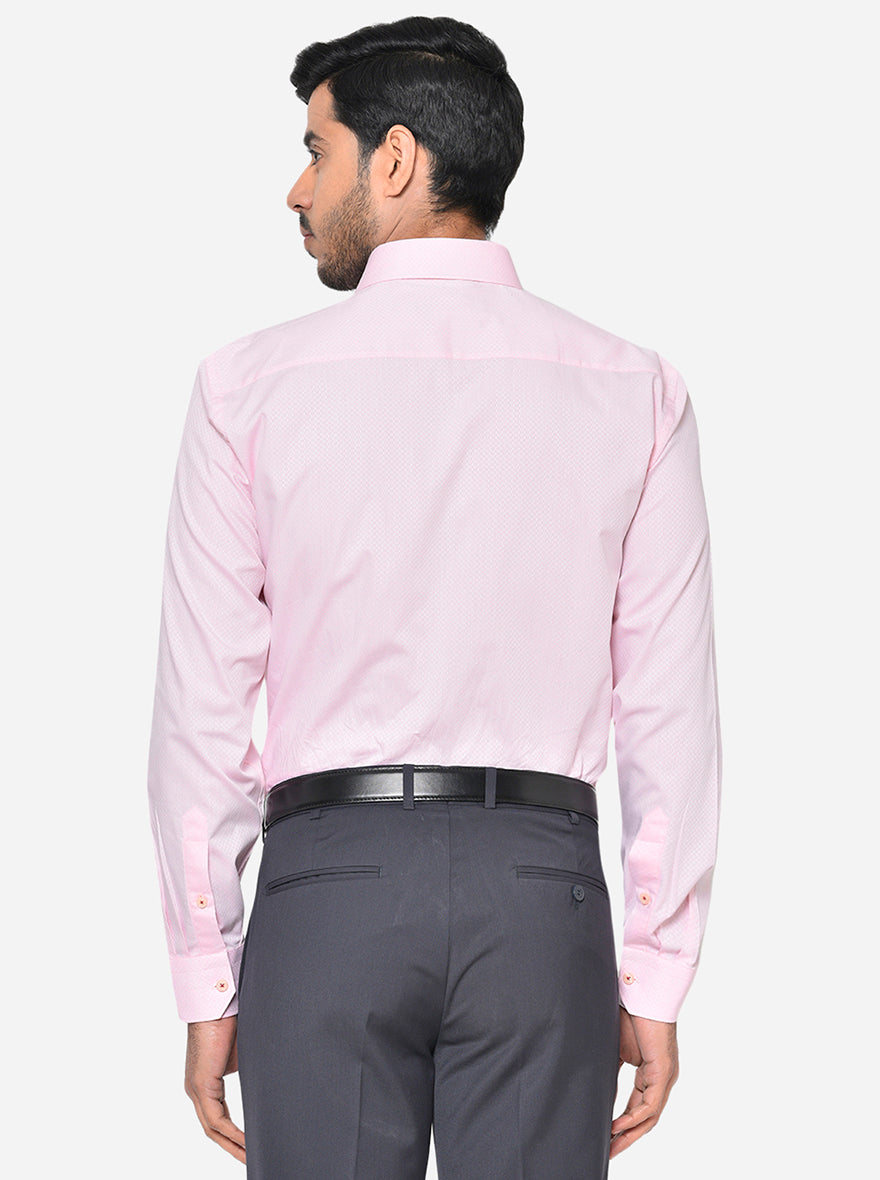 Pink Dobby Regular Fit Formal Shirt | JadeBlue