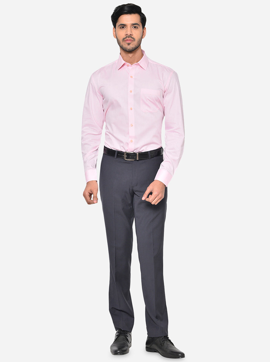 Pink Dobby Regular Fit Formal Shirt | JadeBlue