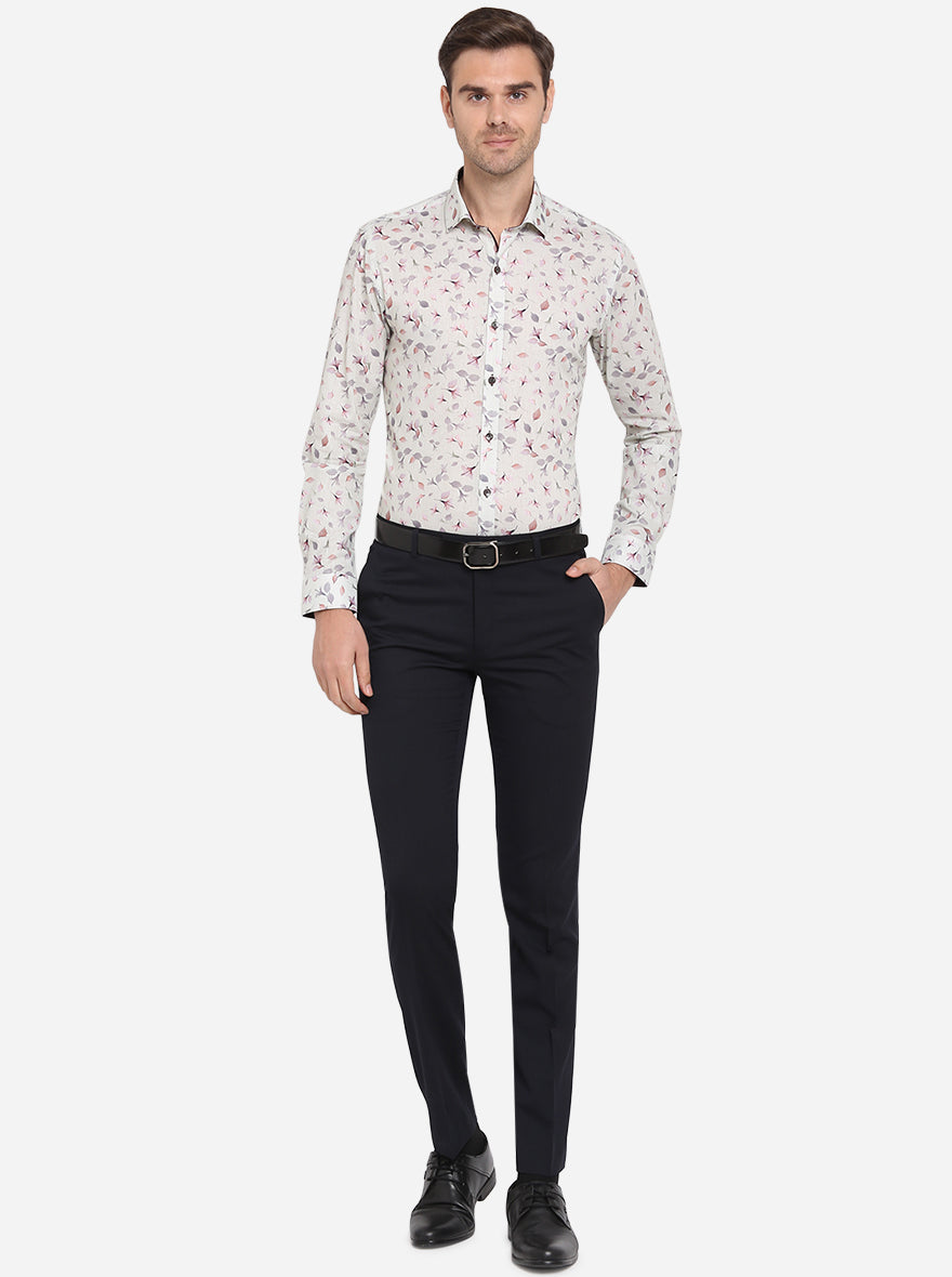 Off-White Printed Slim Fit Party Wear Shirt | JB Studio