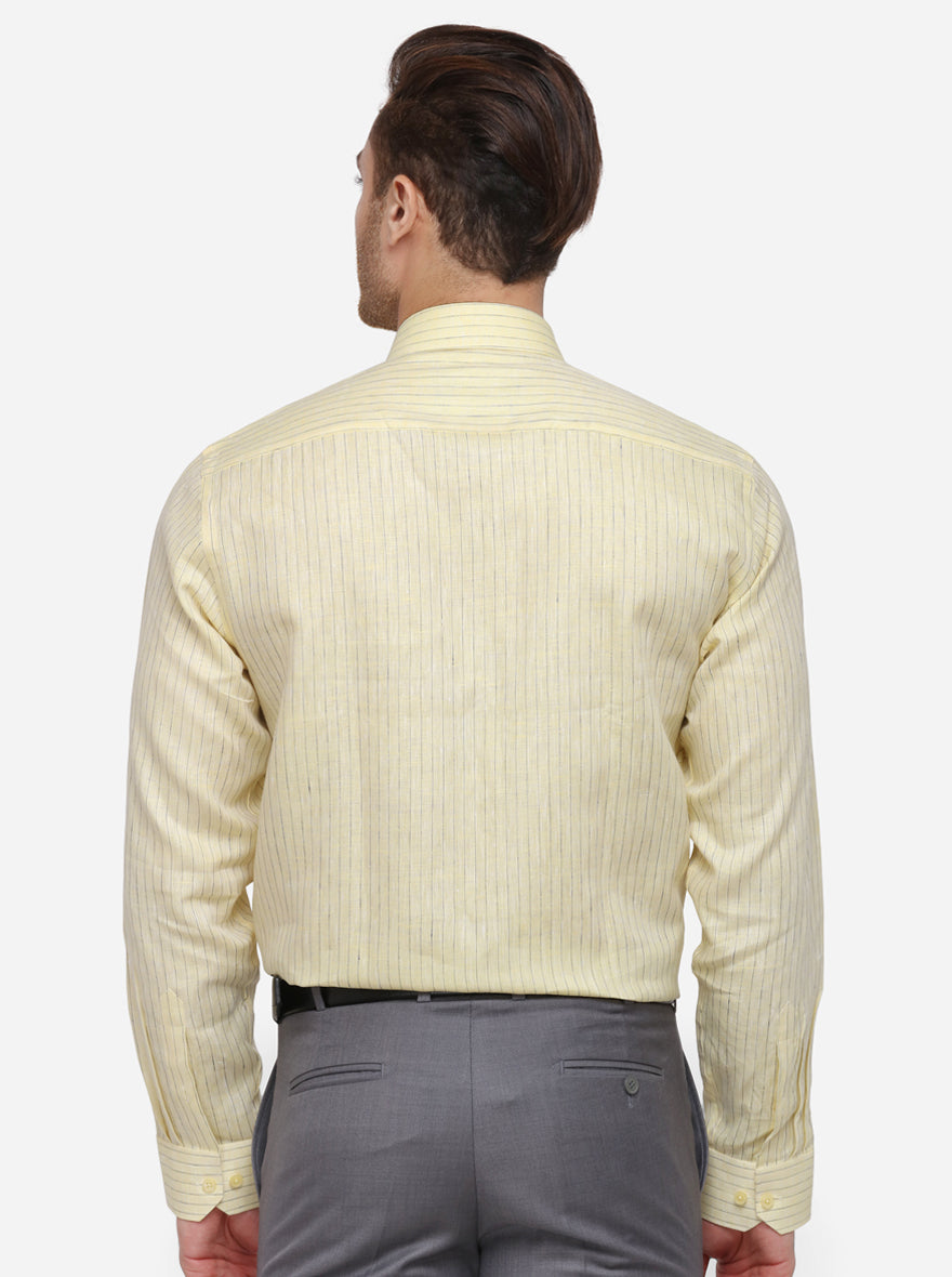 Yellow Checked Regular Fit Formal Shirt | JadeBlue