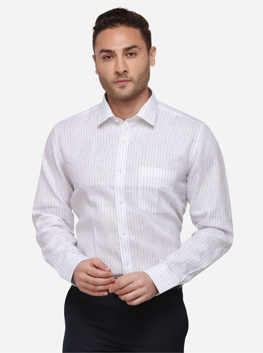 White Checked Regular Fit Formal Shirt | JadeBlue