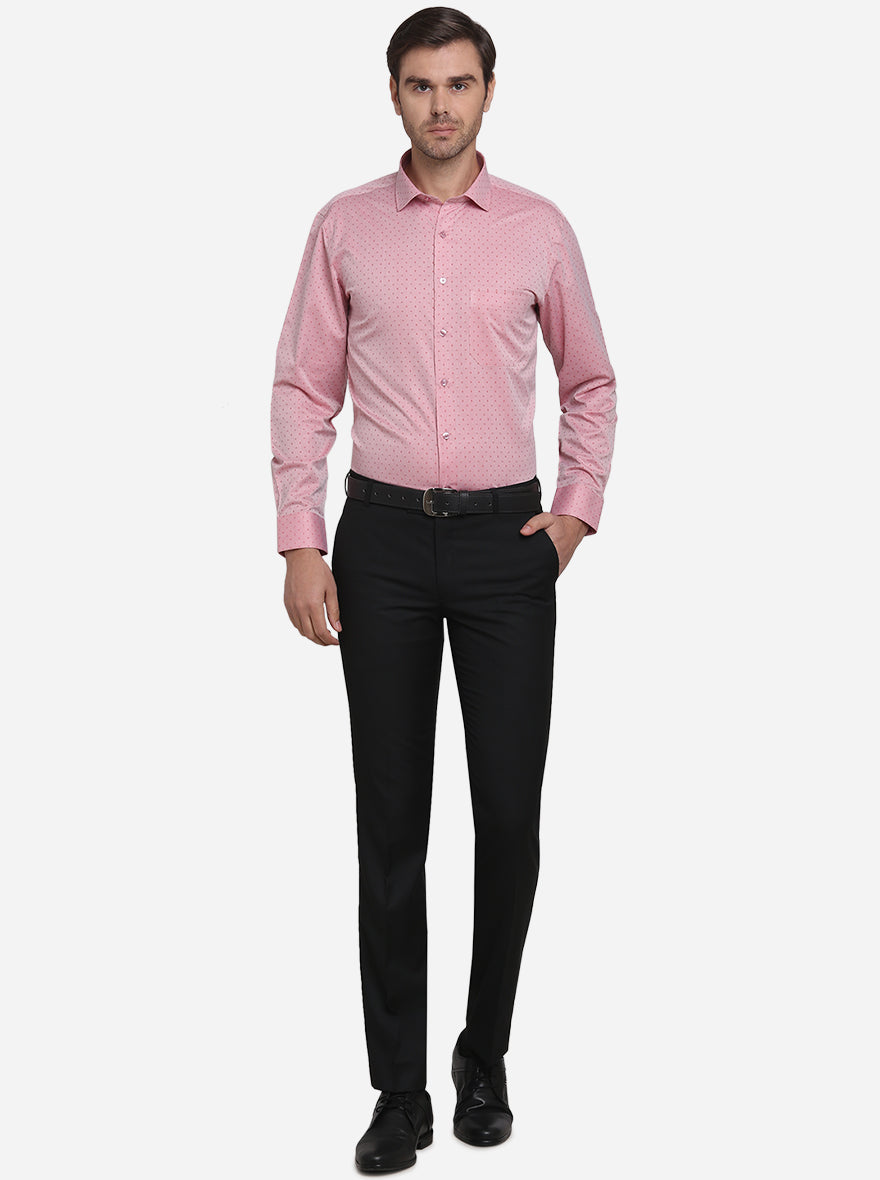 Light Pink Dobby Regular Fit Formal Shirt  | Greenfibre