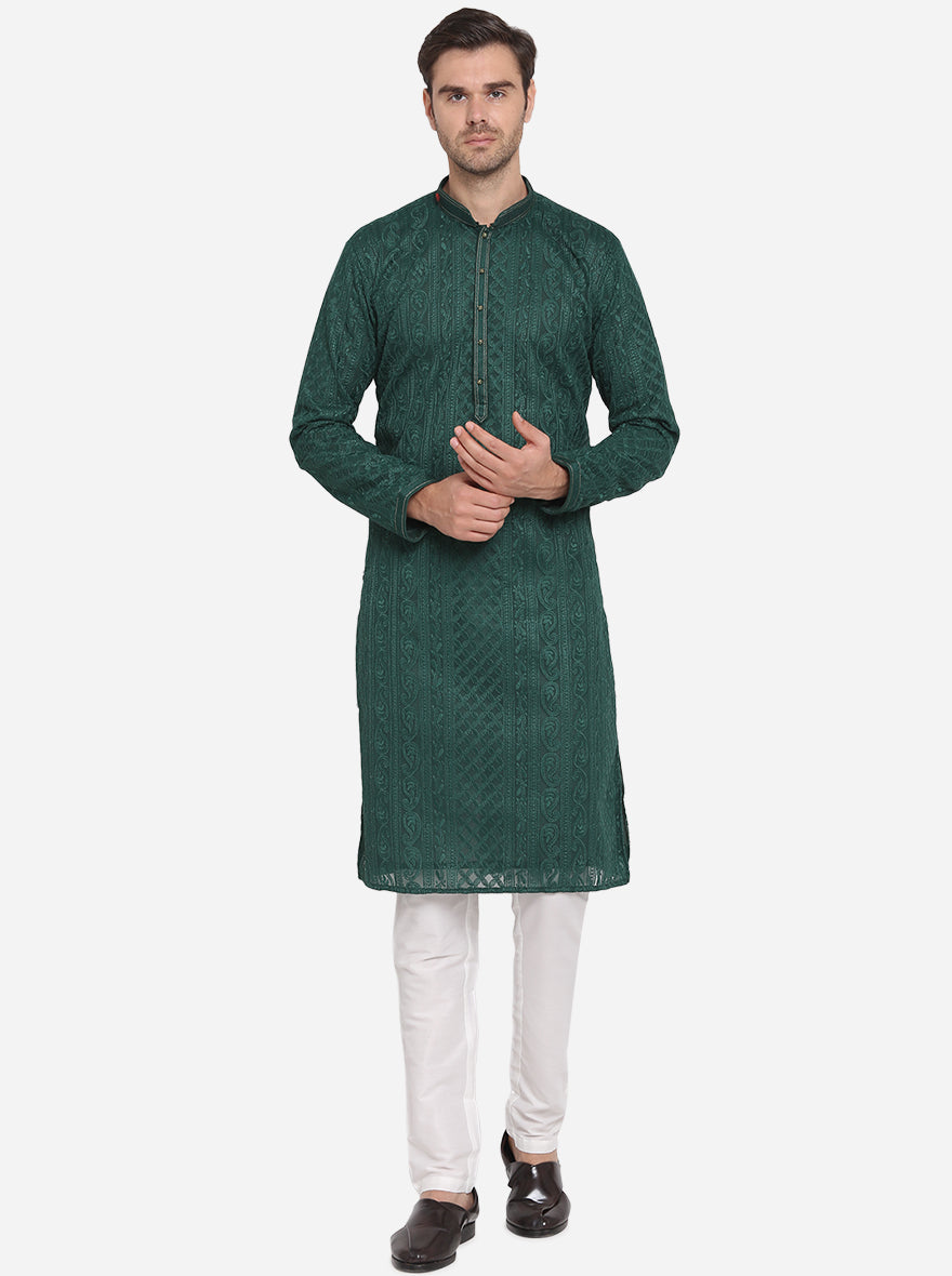 Bottle Green Kurta Set | TULA