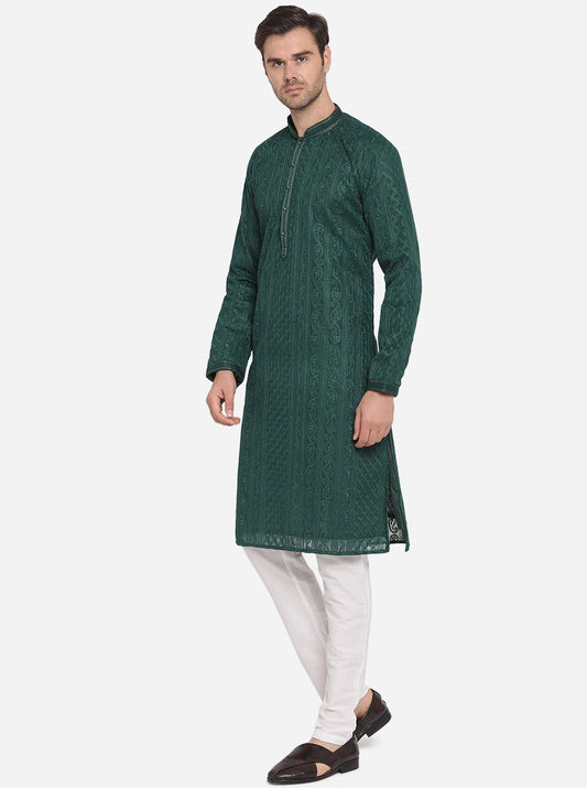 Bottle Green Kurta Set | TULA