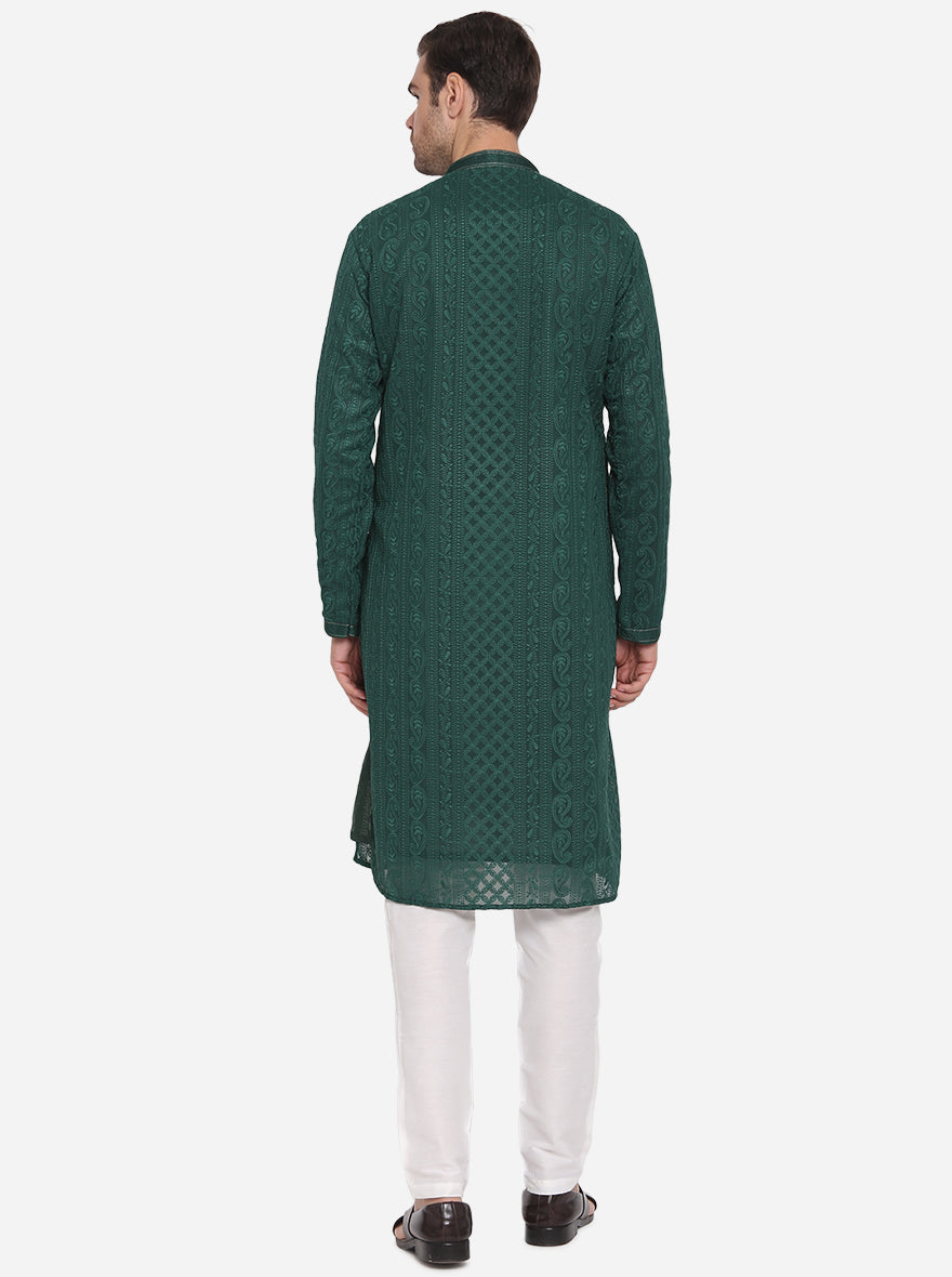 Bottle Green Kurta Set | TULA