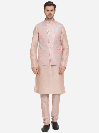 Pink & Grey Bandhgala Jacket | Azania