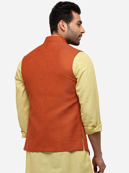 Rust Bandhgala Jacket | JB Studio