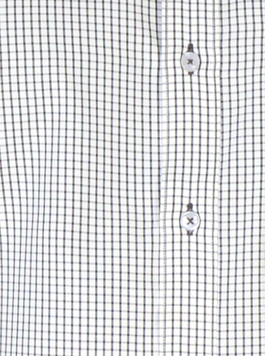 White & Grey Checked Regular Fit Formal Shirt | Greenfibre