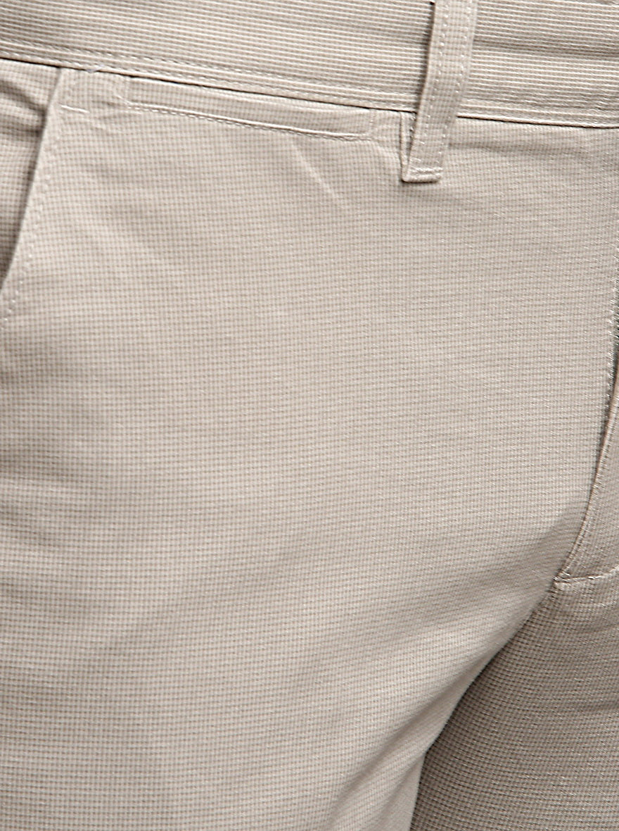 Soft Beige Solid Super Slim Fit Casual Trouser | Greenfibre