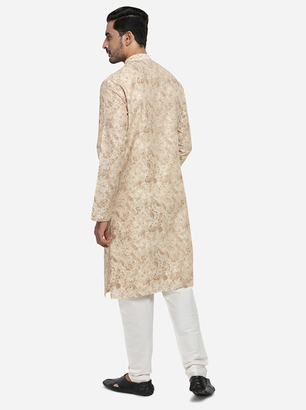 Cream & Brown Kurta Set | TULA