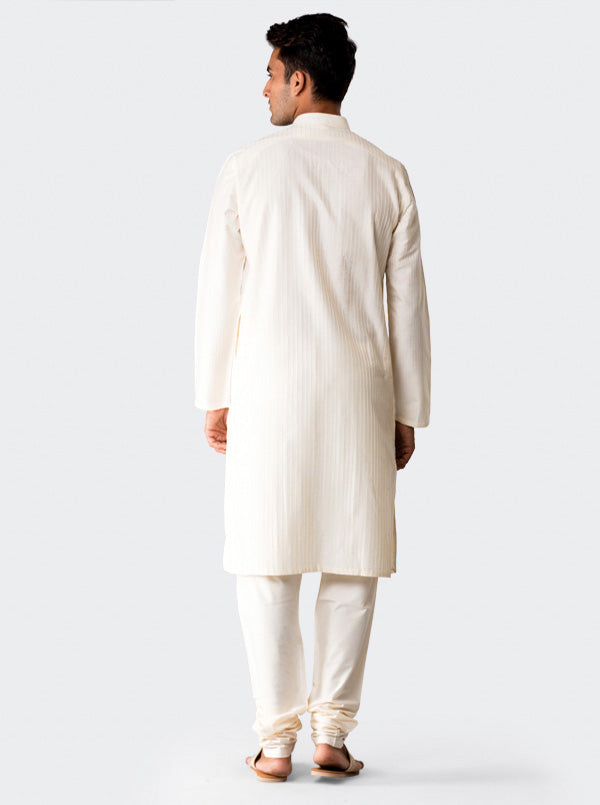 White Striped Kurta Set