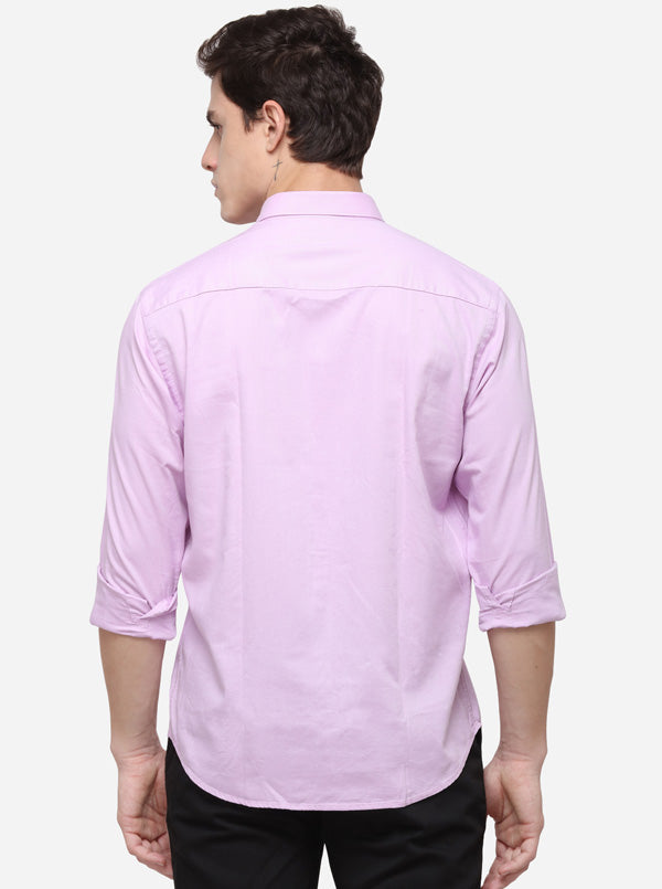Pink Regular Fit Solid Casual Shirt | Greenfibre