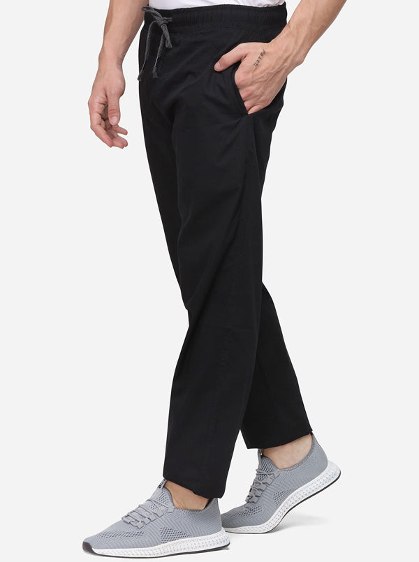 Black Solid Regular Fit Paijama | JadeBlue