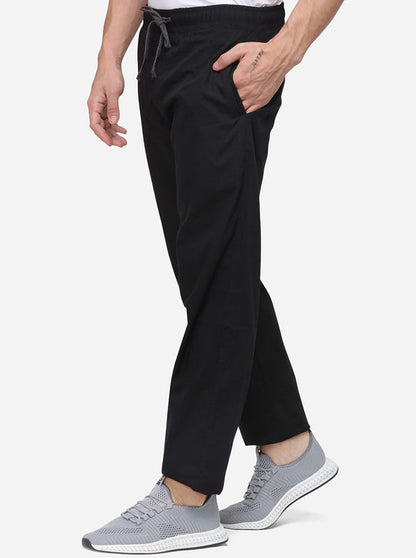 Black Solid Regular Fit Paijama | JadeBlue