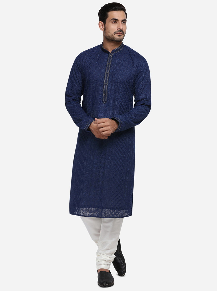 Navy Blue Kurta Set | Azania