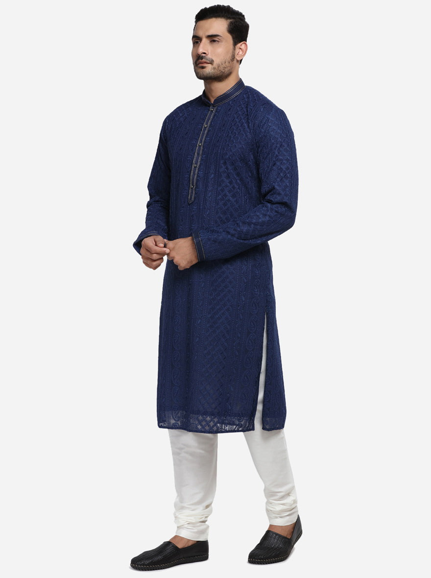 Navy Blue Kurta Set | Azania