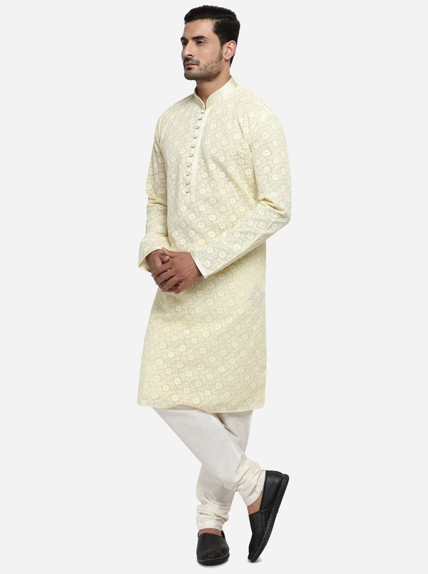 Light Yellow Kurta Set | Azania