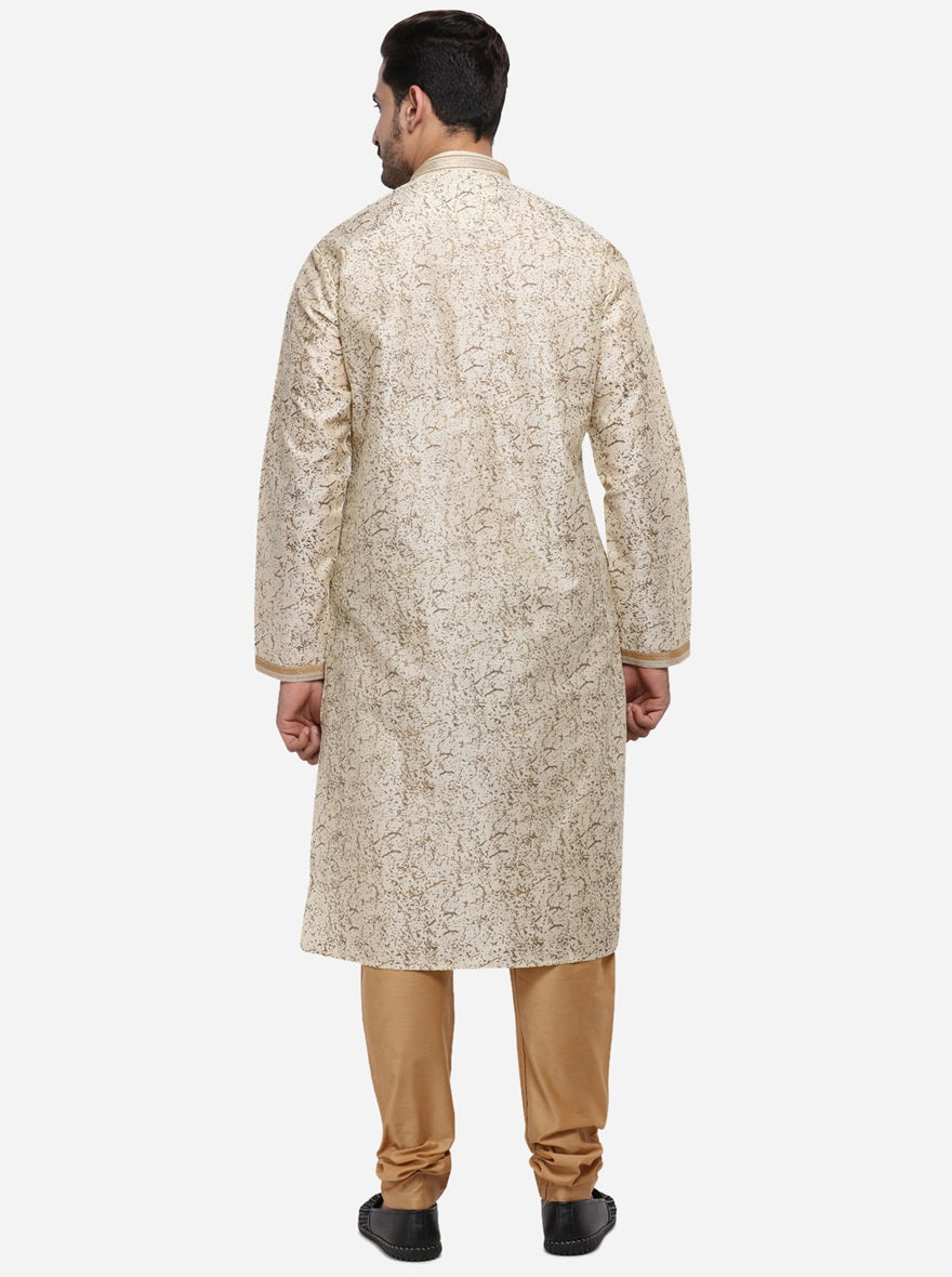 Beige & Golden Kurta Set | Azania