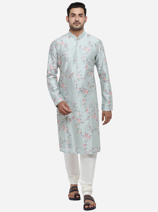 Mint Green Kurta Set with Mint Green Bandhgala Jacket | Siddhesh Chauhan