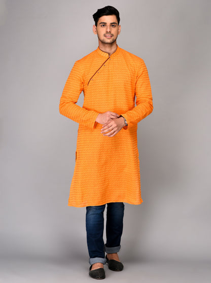 Light Orange Printed Kurta | Azania