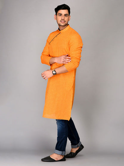 Light Orange Printed Kurta | Azania