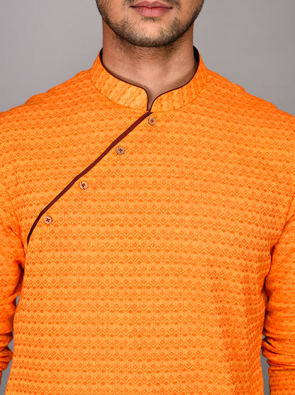 Light Orange Printed Kurta | Azania