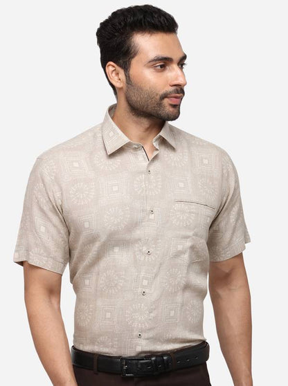 Natural Printed Slim Fit Party Wear Shirt | JB Studio