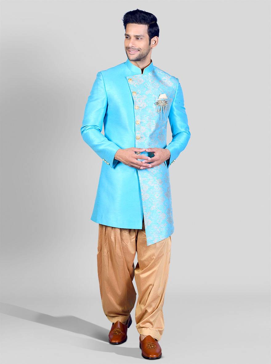 Bright Blue Indowestern | Azania