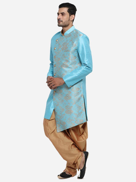 Light Blue Semi Indowestern | Azania